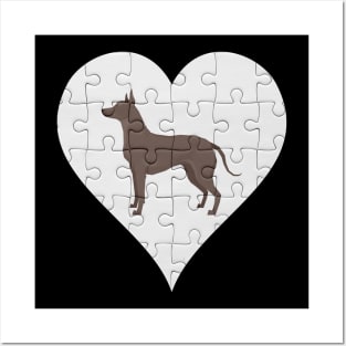 Xoloitzcuintli Heart Jigsaw Pieces Design - Gift for Xoloitzcuintli Lovers Posters and Art